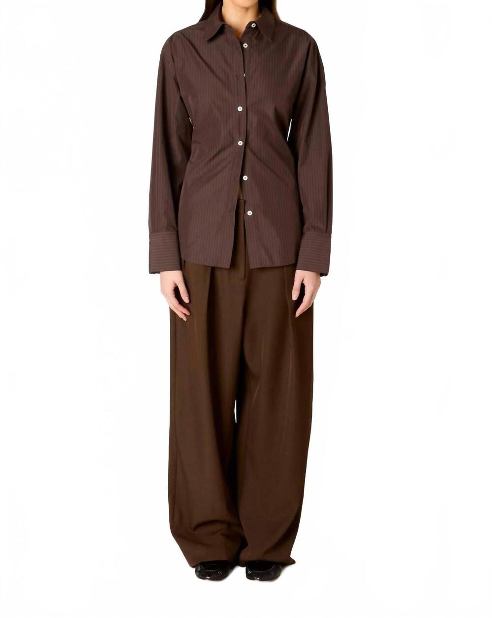 NEW NIA serrano long sleeves shirt in brown